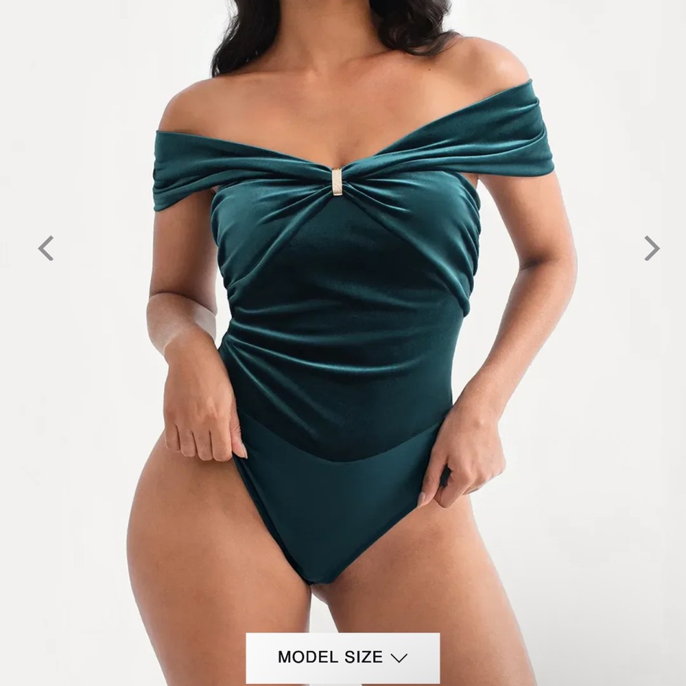 Velvet Off the Shoulder Bodysuit From Popilush NWT